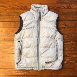 Patagonia women’s size XS down puffer vest light blue